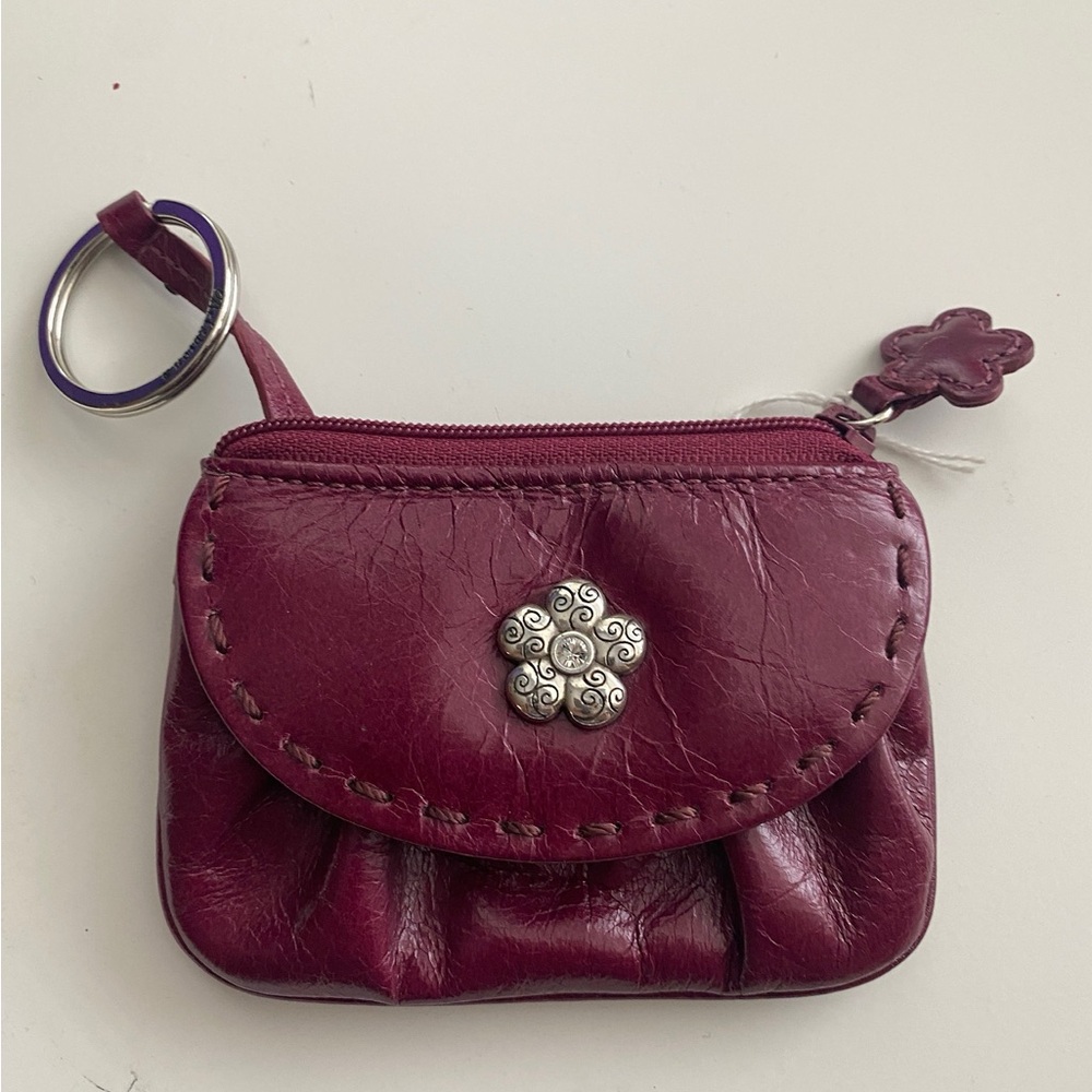 Elegant Burgundy Leather Coin Purse